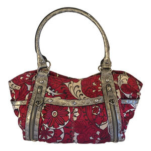 Stylish Red and Silver Women's Handbag